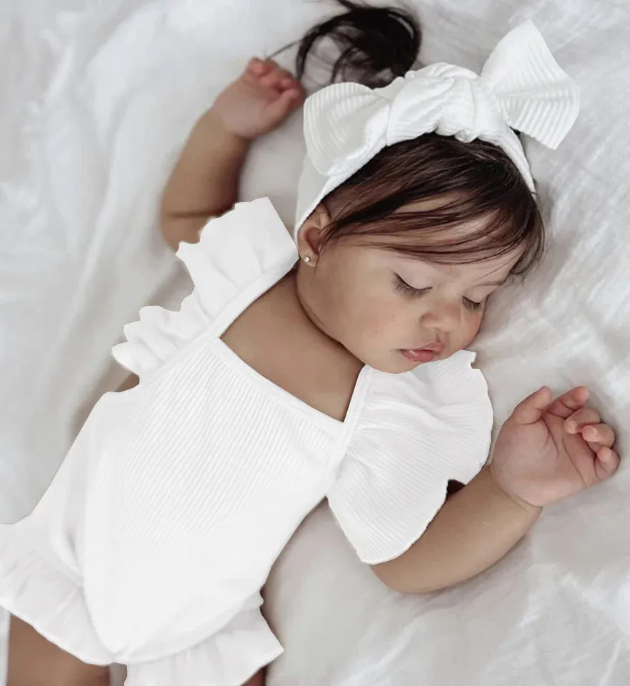 Bizzi Growin Cotton Jersey Romper And Headband Set 3 Colours