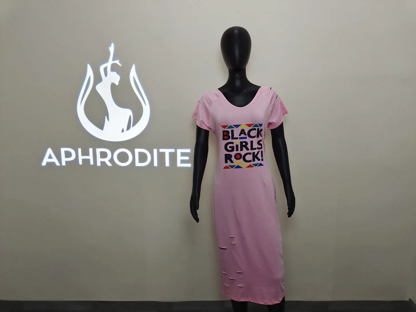 Casual broken hole printed plus dress AY1077