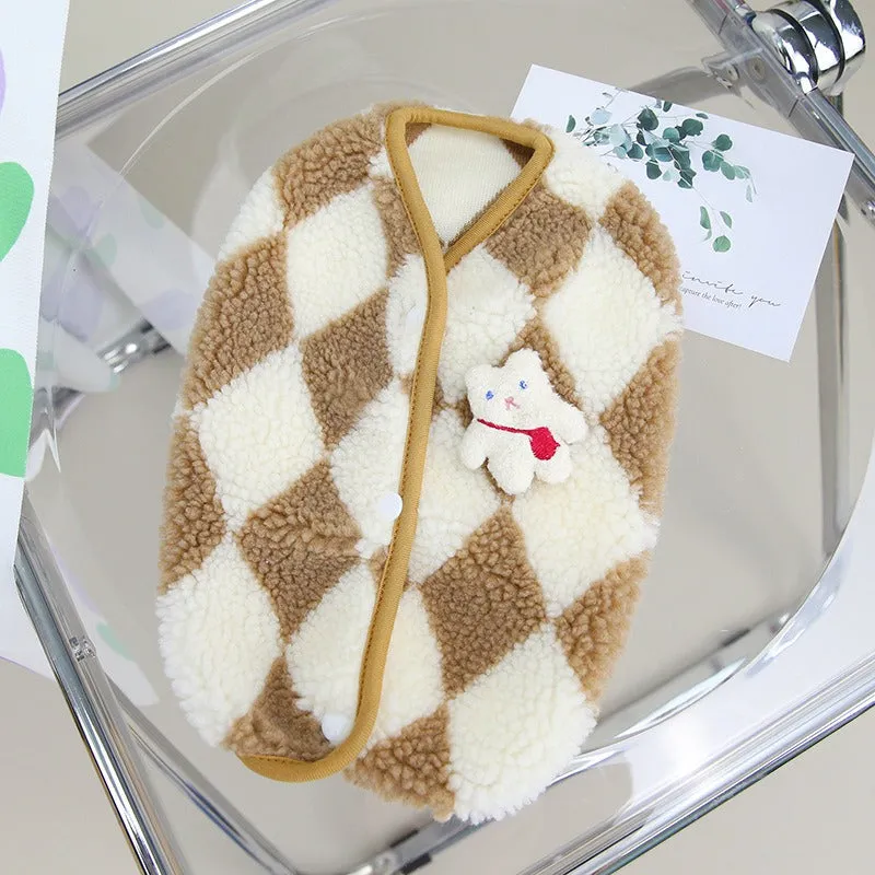 Checkered Fleece Pet Vest