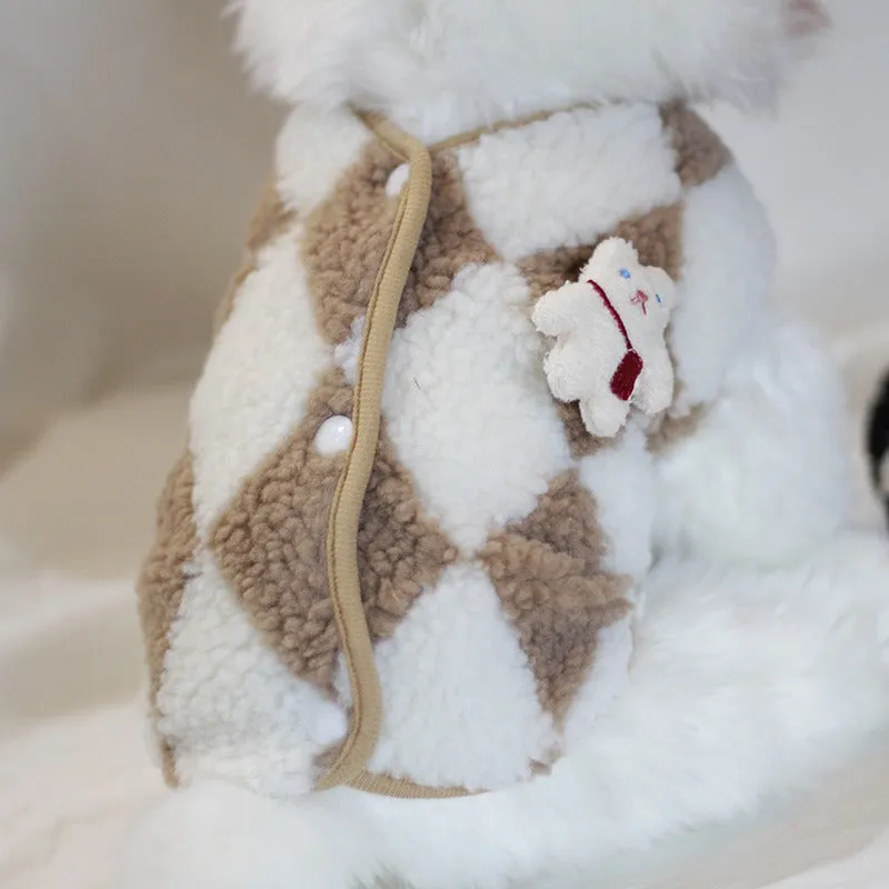 Checkered Fleece Pet Vest