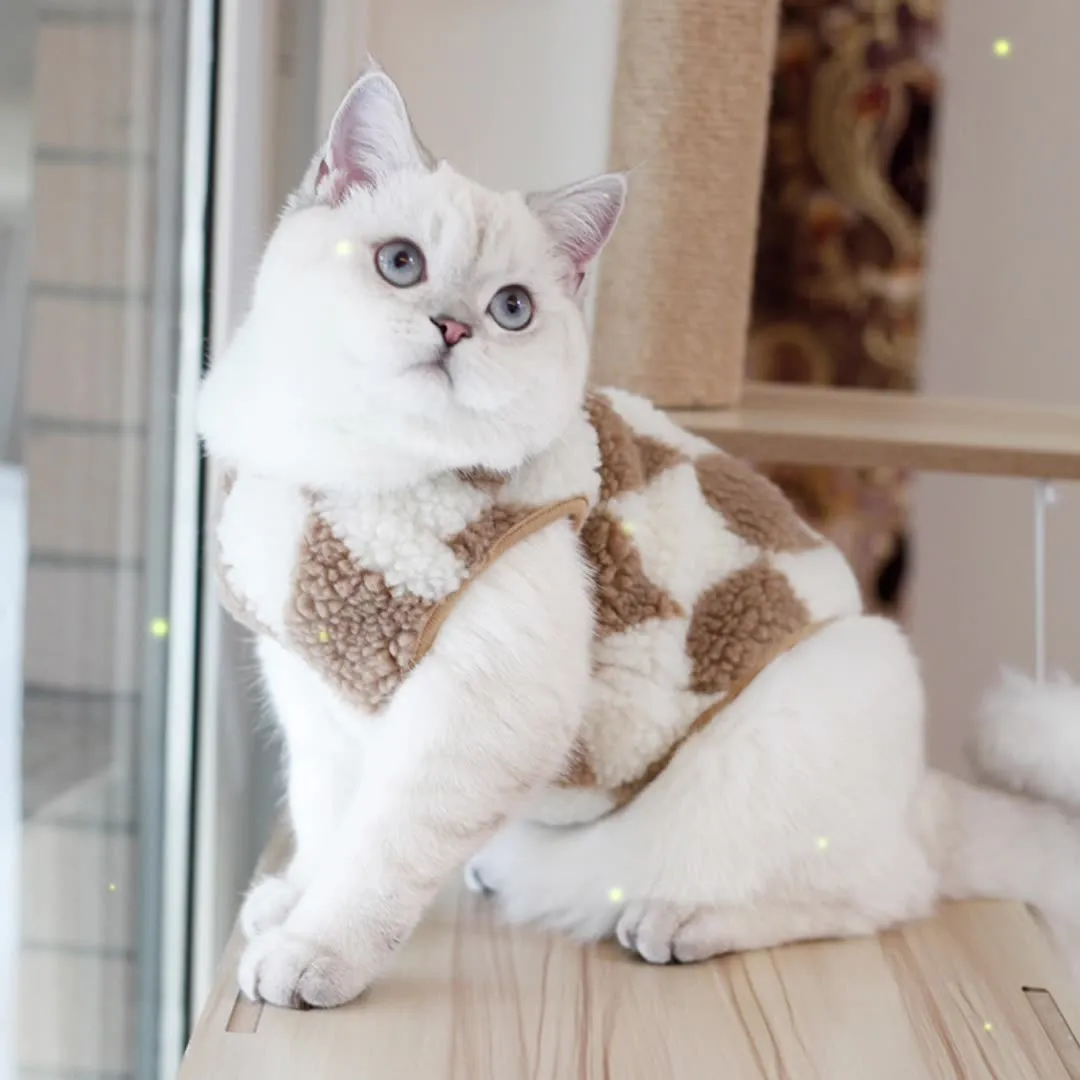 Checkered Fleece Pet Vest