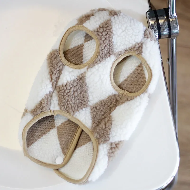 Checkered Fleece Pet Vest