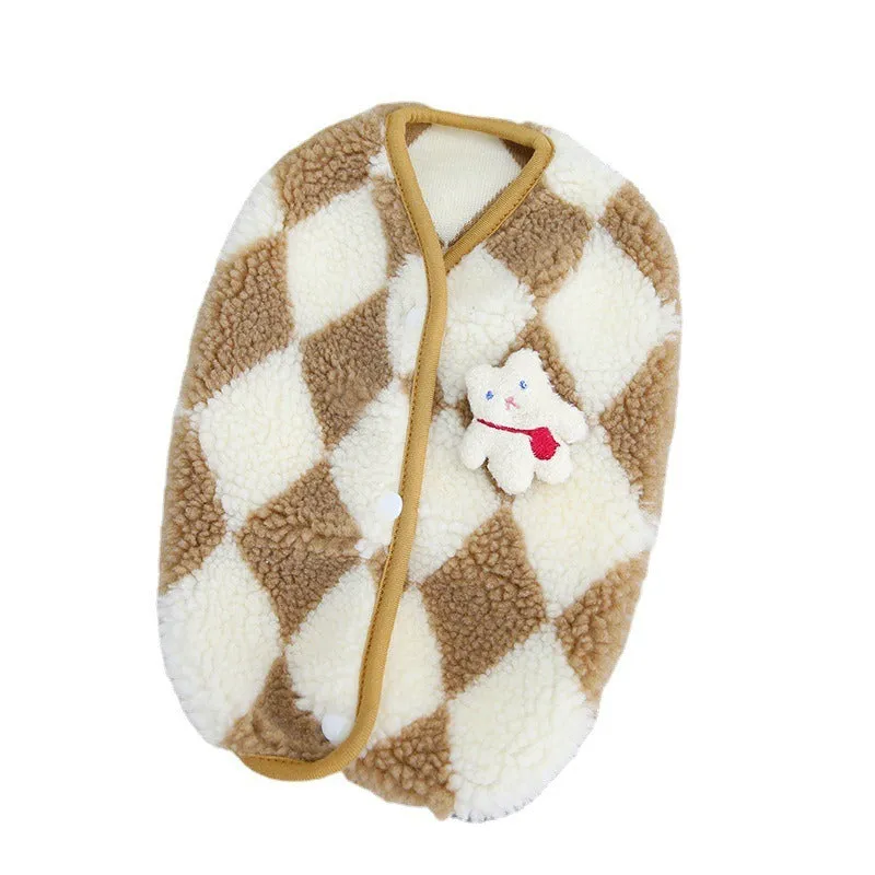 Checkered Fleece Pet Vest
