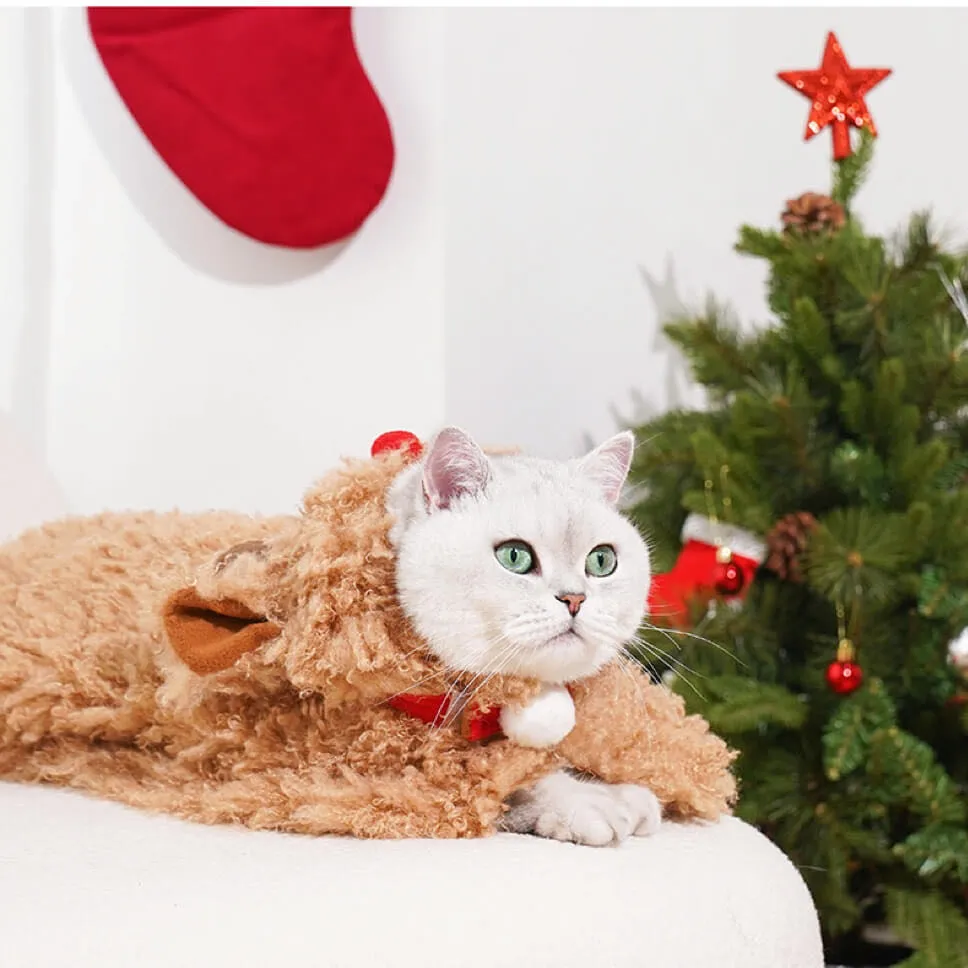 Christmas Elk Cat Cloak Pet Clothes