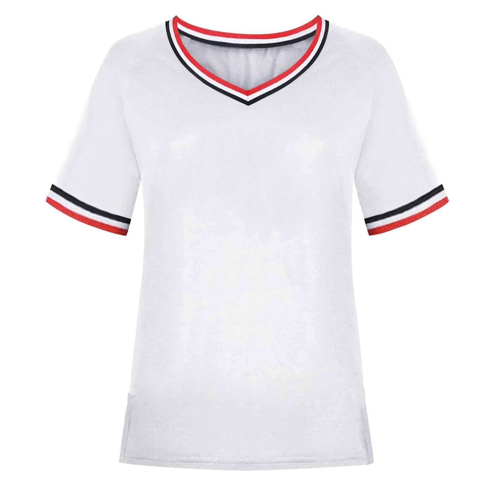 Fashion short sleeve v neck t-shirt（AY1733）