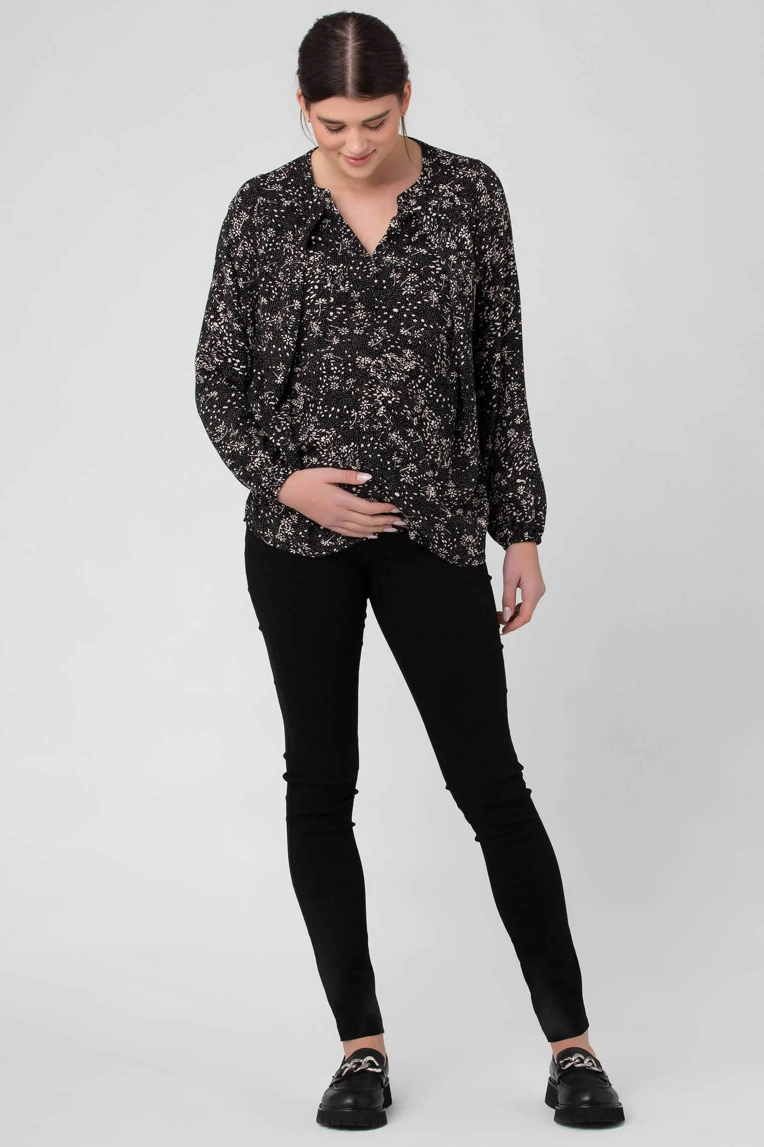 Jane Nursing Blouse Black / Natural