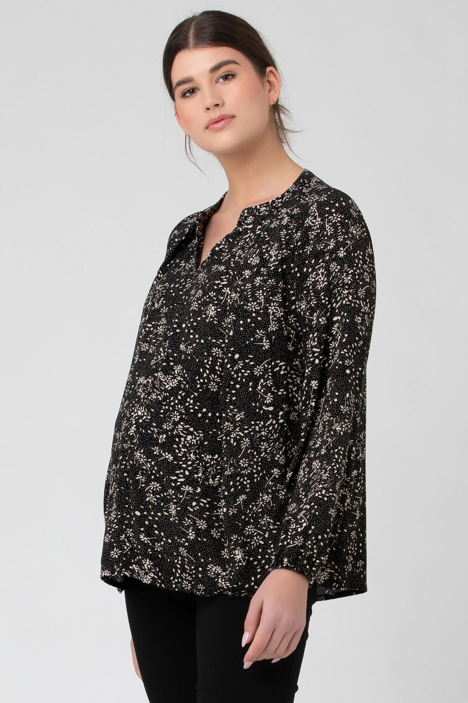 Jane Nursing Blouse Black / Natural