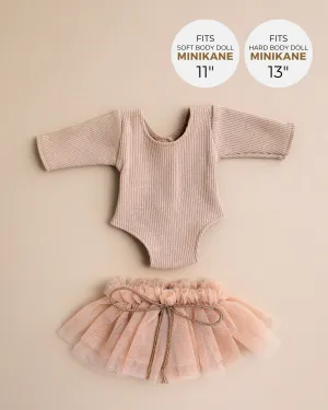 Minikane Doll Clothes | Doll Tutu Bodysuit - Sand