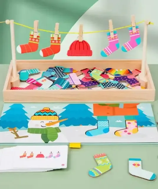 Montessori Sock Drying Game