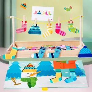 Montessori Sock Drying Game