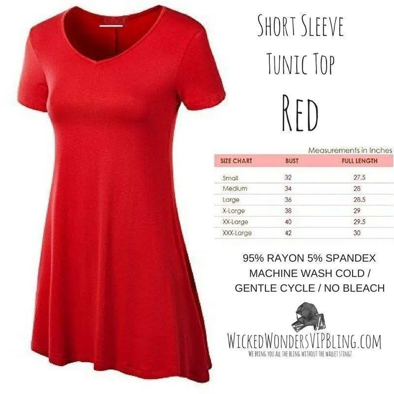 Short Sleeve Tunic Top RED